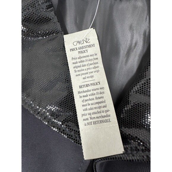 CACHE vintage Y2K JACKET Snake leather Print Leather BLACK Zip Pockets S NWT - Picture 9 of 11